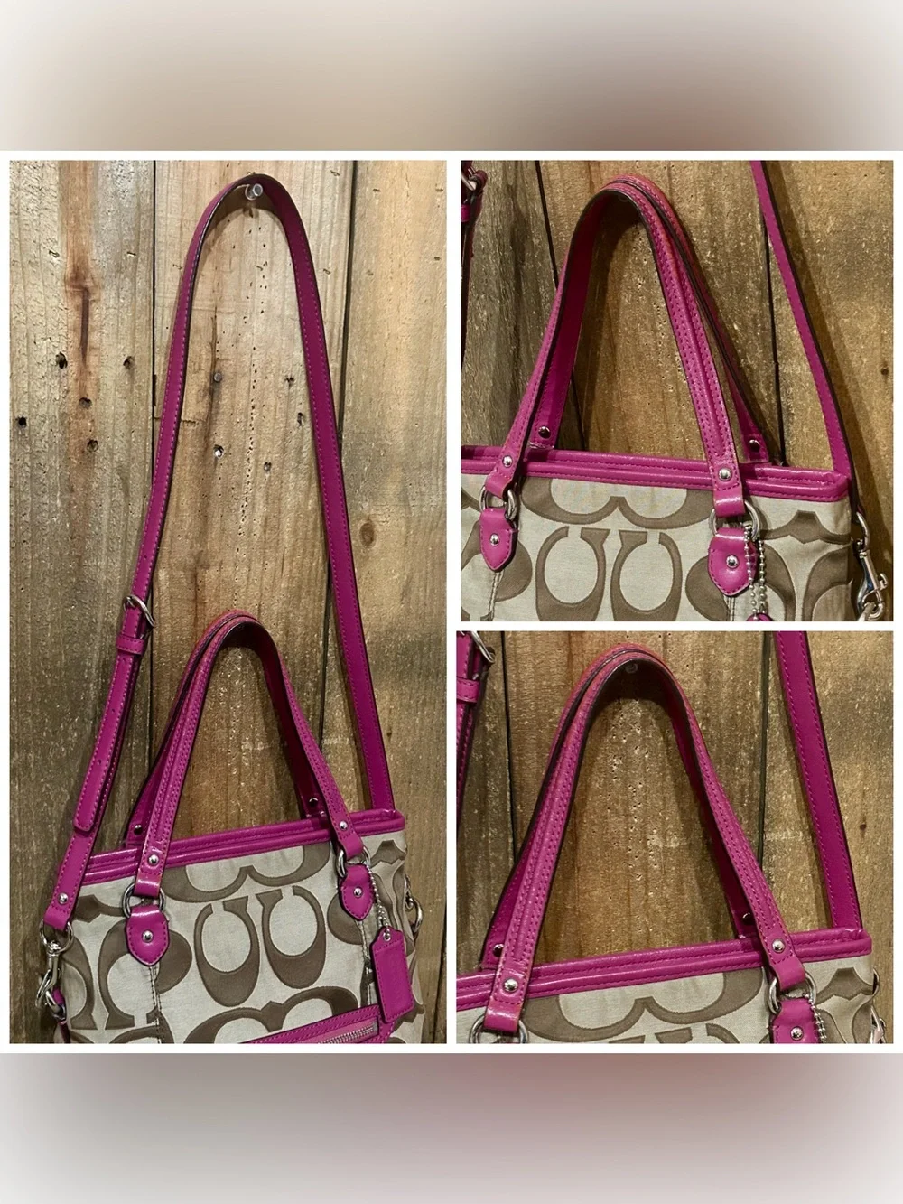 Coach Daisy Outline Signature Emma Tote with Free Scarf & Dust Bag. - Picture 15 of 16